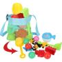 Wholesale Factory Price Portable Kids Sand Toys Storage Mesh Beach Bag Colorful Mesh Seashell Bags With Adjustable Strap
