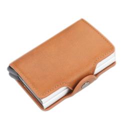 OEM034 Men Wallets Rfid Card Holder Money Bag Male Vintage Black Short Purse Small Aluminum Business Bank Card Slim Wallets