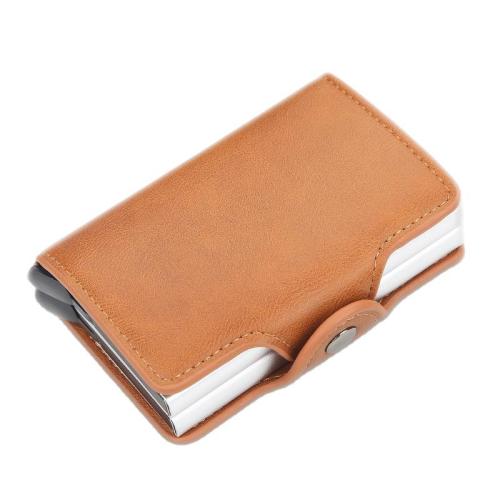 OEM034 Men Wallets Rfid Card Holder Money Bag Male Vintage Black Short Purse Small Aluminum Business Bank Card Slim Wallets