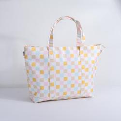 Keymay Custom Logo Women Weekender Duffel Gym Sport Travel Bags Large Shoulder Bag Handbag Nylon Tote Bag