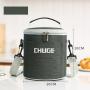 Customized Round Insulated Thermal Food Carry Bag Cooler Lunch Box Bag with Shoulder Strap