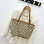 2024 Retro Plaid Handbag New Fashionable Lady's Large Capacity Portable Shoulder Bag Wholesale Two Piece Bag