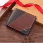 men's wallet, short style with multiple card slots, fashionable and casual money clip thin two-fold spliced soft leather wallet