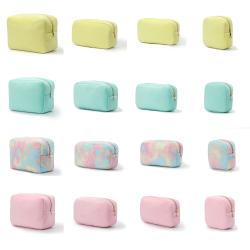 Keymay Designer Eco Friendly Girl Mini Cosmetic Bag Women Custom Terry Toilet Brush Bag  Zipper Closure Velvet Pouch