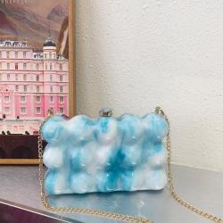 2024 Unique luxury brand custom designer bubble bags wallet purse handbags luxury acrylic clutch bag evening bags for women