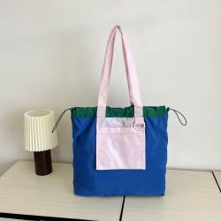 2024 New Reusable Polyester Portable Shoulder Women's Handbags Folding Pouch Shopping Bag Storage Travel Grocery Fashion Pocket