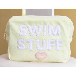 Factory Wholesale Small Quantity Custom  Adorable Outdoor  Terry Cloth Cosmetic Bags Velvet Jewelry Pouch Women Wallet