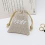 Recycled Natural Hessian Burlap Christmas Gift Coffee Dust Jute Pouch Brown Gray Sack Jute Drawstring Bag
