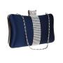 High Quality Blue Satin Square shiny Crystal Clutch Bag High Quality Diamond Sequins Dinner Banquet Party Clutch Bag 2024