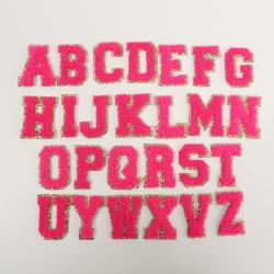 Keymay Best DIY Chenille Letter Patch Full Set Alphabet Patches Embroidery Self Adhesive Sticker Clothes Patches