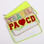 Keymy Stock 17 Colors Transparent Pvc Cosmetic Bags With Zipper Personalized Flat Makeup Bag Clear Nylon Pouch