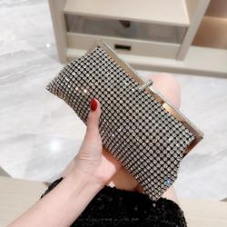 Guangzhou Customized Fashionable Evening Hand  bag Dinner Diamond Sparkling Dress Ladies Clutch Bag Clutch sac tendance 2024
