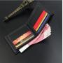 HR550 New Spot Men's Wallet Men's Short Multi Money Card Holder Fashion Casual Wallet Men's Youth Thin Three Fold Horizontal