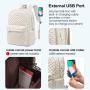 Quilted Travel Large Capacity Backpack Airline Approved Work Business Bookbag Teacher Bag Laptop Backpack Purse with USB Port