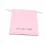 Pink Hair Extension Packaging Satin Pouch Custom Logo Printed Large Satin Drawstring Dust Shopping Clothes Bag