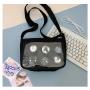 Hot sale canvas ita bag with pins display clear window custom design clear PVC Ita bag