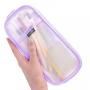 Gelory Zipper Pencil Case Stationary Organizer Makeup Bag Simple Custom Transparent Mesh Pencil Pouch for travel office