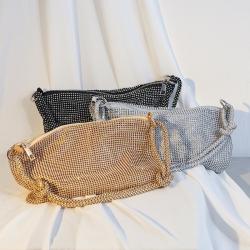 Factory direct new knot rhinestone full diamond evening bag handmade inlaid diamond armpit bag banquet handbag female