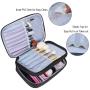 Double Layer Travel Cosmetic Bag Case Makeup Train Organizer Bag with Handle Strap for Makeup Brushes