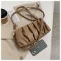 New Fashion Fold Single Armpit Pu Messenger Bag China Wholesale PU Ladies Shoulder Bag Thread Zipper Bag