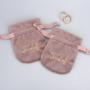 Custom Embroidery Round Bottom Velvet Jewelry Necklace Storage Pouch Mini Luxury Velvet Drawstring Jewelry Bag