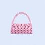 Custom acrylic resin woven beads shoulder hand bag Logo Wholesale Colorful  Pink American Bead Purse Phone Bag Pearl Beaded Bags