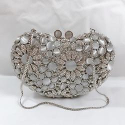 New hollow clutch bags handcrafted rhinestone inlaid luxury bag handbags for women metal crystal evening bag