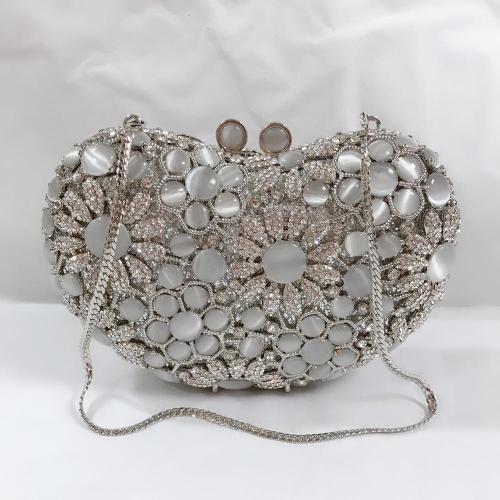 New hollow clutch bags handcrafted rhinestone inlaid luxury bag handbags for women metal crystal evening bag