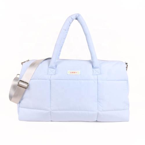 CHANGRONG Custom large capacity Women quilted puffer nylon travel duffle bag