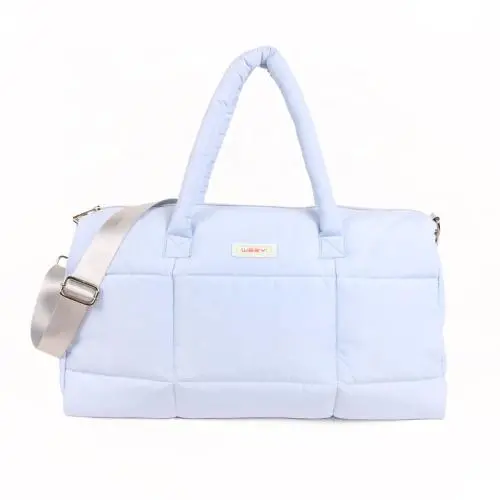 CHANGRONG Custom large capacity Women quilted puffer nylon travel duffle bag