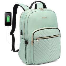 LOVEVOOK 14 15.6 17.3 Inch Quilted Stylish Laptop Bag for Women Work Computer Bookbag School bags Large Girls Travel Backpack