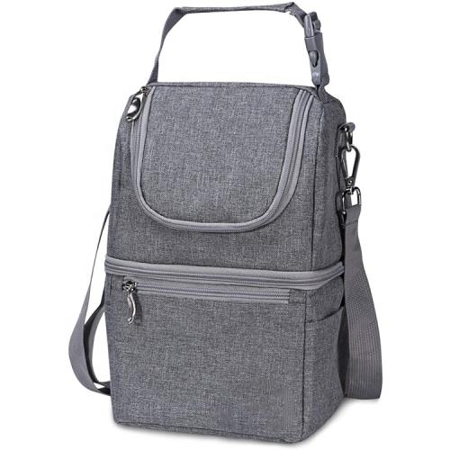 Multi-Function Breastmilk Cooler Bag & Lunch Bag Small Mini Cooler  Black For 6 Cans Included Breast Pump Bag With Cooler