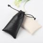 Custom Emboss Logo Leather Gift Jewelry Lipstick Pouch Drawstring Sunglasses Leather Bag