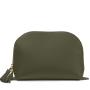Custom Large Clam Shell Shape Travel Organizer Clutch Cosmetic Pouch Tassel Zipper Puller Beauty Personal Bag Leather Makeup Bag