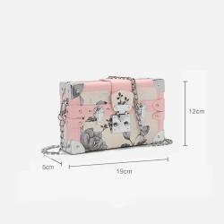 2024 Custom Jacquard Mini Luggage Shape Shoulder Bag For Women Crossbody Purse