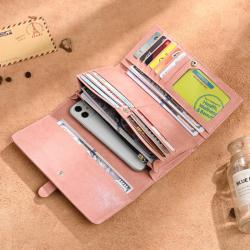 ZF316 RFID Anti-theft Brush Women's Wallet Coin Bag Handbag Multi Card Pocket Bag Long Trifold Bag Retro Leather