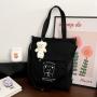 Wholesale Canvas Handbags Brands China Women Shoulder Bag Bear Pendant New Trendy Design Women'S Handbags