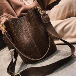 2024 Custom Logo Print Animal Vegan Leather Bucket Bag For Women Shoulder Purses
