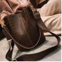 2024 Custom Logo Print Animal Vegan Leather Bucket Bag For Women Shoulder Purses