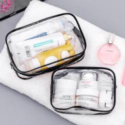 2022 Custom Transparent Retail Waterproof Pvc Clear Zipper Travel Packing Makeup Brush Cosmetic Bags