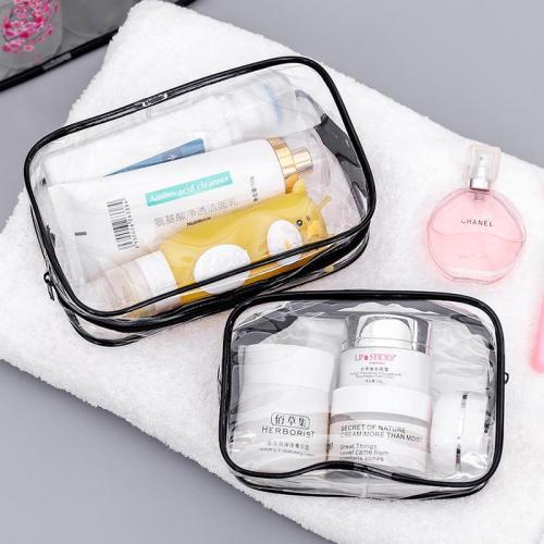 2022 Custom Transparent Retail Waterproof Pvc Clear Zipper Travel Packing Makeup Brush Cosmetic Bags