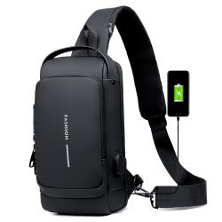 Motorcycle Chest Bag Password Anti-theft Single Shoulder Bag Sports Leisure Multi-functional USB Crossbody Bag For Men
