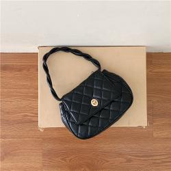 Custom logo soft pu leather handbags ladies woven strap fashion women hand bags luxury diamond small shoulder bag