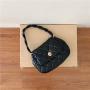Custom logo soft pu leather handbags ladies woven strap fashion women hand bags luxury diamond small shoulder bag