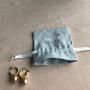 8*10cm Custom Cotton Linen Jewelry Packaging Drawstring Pouch Blue Linen Jewelry Drawstring pouch