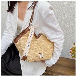 ZR785 Women Beach Bag Handbag Fashion Handmade Woven Straw Summer Messenger Crossbody Bag Girls Lady Straw Tote Bag Shopping