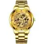 2022 Fashion Leather Man's Wrist Watch Band Quartz Wristwatch Reloj Luxury Gold Watch Creative Men Chain Quartz Wristwatches