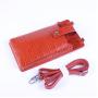 OEM ODM Custom Hot Sales Trendy Genuine Crocodile Embossed Cow Leather Mobile Phone Pouch Women Crossbody Cell Phone Bags