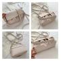 Solid Color  Korean Women's Shoulder Bag 2022 Messenger Knitted Handle PU Ladies Bag Women's Fashion Versatile Bucket Bag