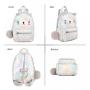2024 New Student Backpack Fashion Trend White Children With Pompom Decoration Large Backpack
